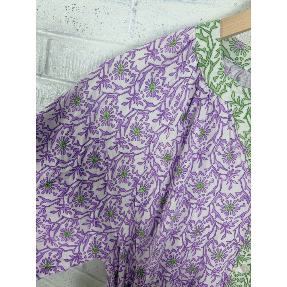 Cactus + Pearl Maxi Dress Womens S Purple Floral Tiered Peasant Boho Cottagecore - Picture 4 of 14